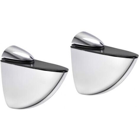 2x Wandregalhalterung 65mm verstellbar Typ Pelikan Metall Farbe Silber Chrom glänzend mit Schrauben + Dübel Küche Badezimmer Möbel Stütze Befestigung universell (1/4)