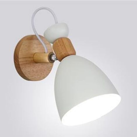 Moderne kreative Wandlampe, einfache Wandleuchte aus Eisen, E27-Sockel, nordischer Art-Deco-Stil, für Schlafzimmer, Wohnzimmer, Kinderzimmer, Restaurant, Flur, Treppenhaus (weiß) (1/5)