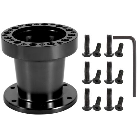 Kit d'adaptateur de moyeu de volant universel en aluminium pour voiture, 3 pouces (noir) (1/5)