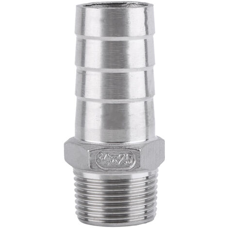 Raccord de tuyau, adaptateur, raccord fileté mâle en acier inoxydable SS304, raccord BSP, tuyau cannelé, connecteurs de pièces (3/4'' x 25 mm) (1/5)