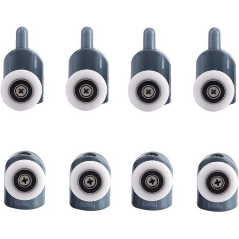 CSPARKV 8 Stück Duschtürrollen, Duschtürrolle, Schiebetürrolle, Türrolle, Lenkrolle, Duschtürrollen für Duschtür, Badezimmer, 25 mm (1/5)