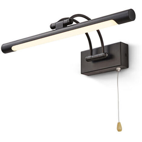 LED Schlafzimmer Wandleuchte 8W IP44 Spiegel Wandlampe Badbeleuchtung Mattschwarz Innenbeleuchtung Mit Schalter, 40CM 3000K Wandleuchten Für Bilder Und Vitrinen Verstellbarer Arm - RWBedroom Wandleuch