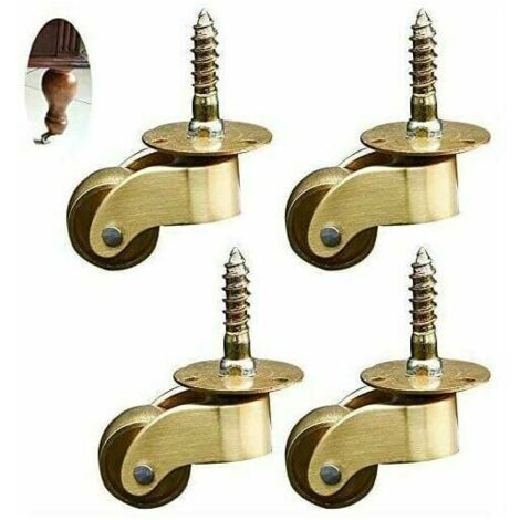 4X Rollen, Lenkrollen, Messing-Möbelrollen, Transportrollen, Lenkrollen, Leises Rollen, für Möbel, Geräte und Ausrüstung, Kleine Mini-Rollen