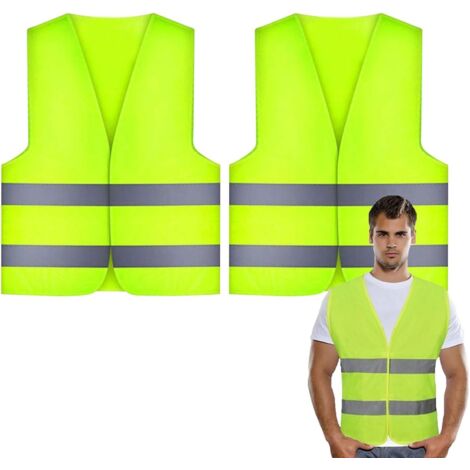 CSPARKV 2 PCS Sicherheitsweste, Gelbe Reflektorweste, Gut sichtbare fluoreszierende Reflektorweste für Männer und Frauen, Universalgröße, 360° reflektierend, für Fahrer, Arbeiter, Unisex (1/5)