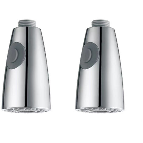 2er-Pack Küchenarmatur-Spray, 2 Düsen, Ersatz-Wasserhahn-Kopfbrause für Wasserhahn, Ersatzbrause für Küchenmischer, Chrom, G1/2 Zoll (1/5)