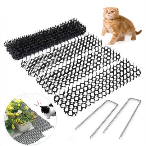 13 x 47 cm Anti-Stachel-Katze, Anti-Vogel-Dornen-Pad, Gartenschutz gegen Vögel, mit 10 U-förmigen Spikes, 10 Stück (1/5)