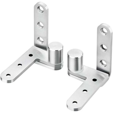 Edelstahl-Drehtürscharnier, verdeckte Tür-Mittelstift-Drehscharniere, 2 Mitteldrehscharniere, 80 x 80 mm (Silber) (1/4)