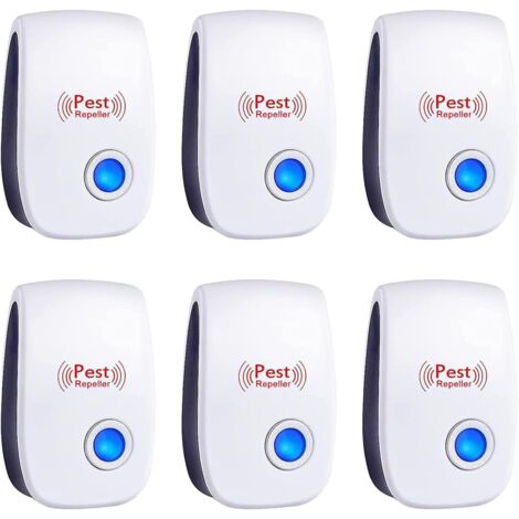 Ultraschall-Nagetierabwehr, 6 Stück Ultraschall-Mückenabwehrmittel gegen Mäuse und Ratten, elektronisches Insektenabwehrmittel für den Innenbereich gegen Mäuse, Ratten, Ameisen, Spinnen und Mücken