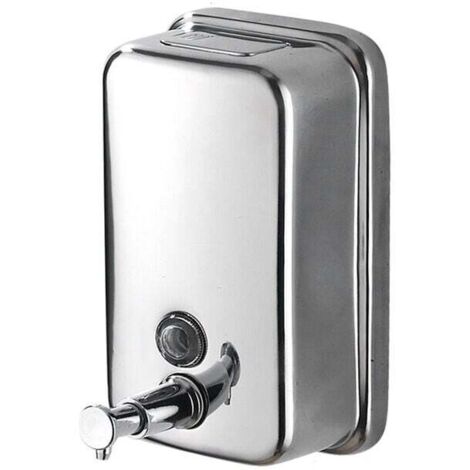Distributore di sapone da 500 ml, distributore di sapone manuale in acciaio inossidabile montato a parete, distributore di sapone commerciale per bagno, cucina, mercato, hotel, ristorante (1/4)