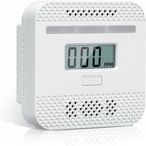Kohlenmonoxidmelder, intelligenter Kohlenmonoxidmelder mit LCD-Display, konform mit der Norm EN 50291, mit Testtaste und LED-Statusanzeige (Mini 1PC)