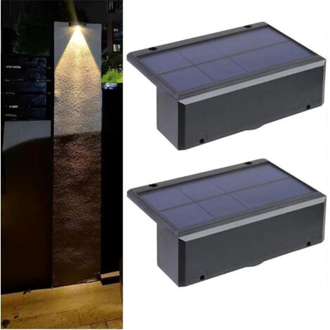 Solar-Zaunleuchte mit 3 Farbmodi, wasserdichte LED-Solar-Terrassenleuchte, solarbetriebene Außenbeleuchtung für Garten/Stufen/Terrasse/Treppe/Geländer (2)