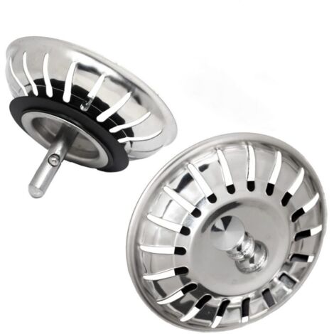 80 mm Spülbeckenstöpsel, 304 Edelstahl-Korrosionsschutzsieb, Abflussfilter für Küchenspüle, ideal zum Ablassen und Verstopfen, 2 Stück