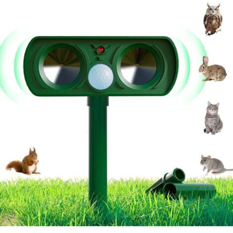 Solarbetriebener Ultraschall-Katzenvertreiber, Ultraschall-Tiervertreiber, wirksam gegen Katzen, Hunde, Vögel, Füchse, Ratten (1/4)