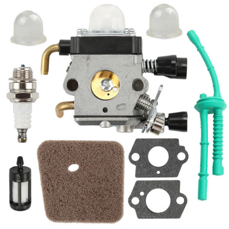 CSPARKV Vergaser mit Kraftstoffleitungssatz, Luftfilter für STIHL FS38 FS45 FS46 FS55 KM55 HL45 FS45L FS45C FS46C FS55C FS55R FS55RC Rasentrimmer Unkrautfresser (1/4)