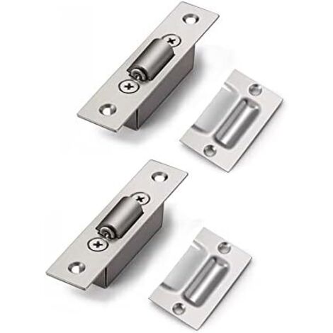 CSPARKV Türrollenverschluss aus Edelstahl, verdeckte Einsteckschloss-Rollenverschlüsse für Schränke, Küchen, Badezimmer, Schlafzimmer, Schränke, Möbel, 4 Sets (1/5)