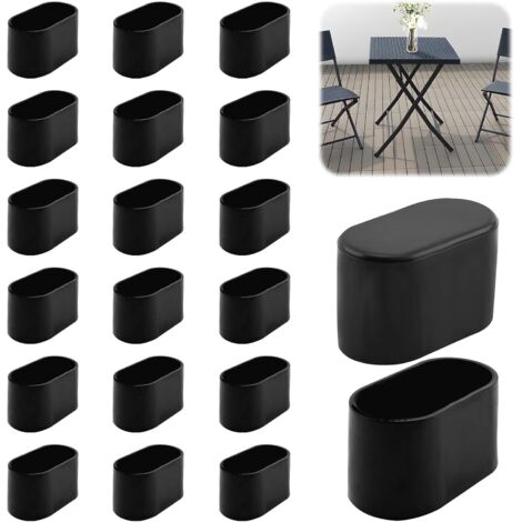 CSPARKV 20 Stück rutschfeste Stuhlbeinkappen, ovale Schutzkappen – 40 x 20 mm – Premium-PVC – Möbelbodenschutz – Geräuschdämpfung (1/5)