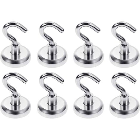 Magnethaken, Magnethaken, starker Neodym-Magnet, 36 kg Haltekraft, Magnethaken, beste Magnethaken für Küchen-, Garagen- und Schrankschränke im Innen- und Außenbereich (8 Stück) - RWDIY › Hardware › Ha (1/5)