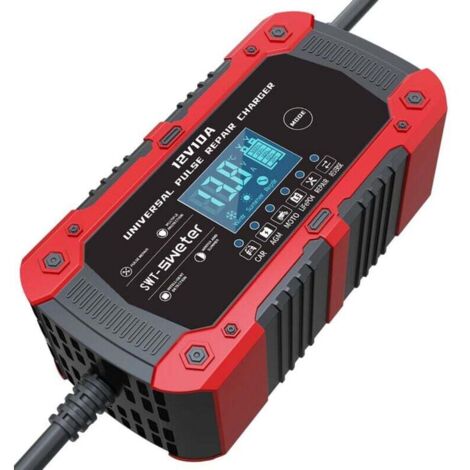 XVX 10-Ampere-Autobatterieladegerät, 12-V-Autobatterieladegerät, 7-Stufen-Aufladung, intelligentes LCD-Bildschirmwartungs- (1/4)