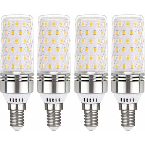 E14 LED-Glühbirne, 12 W, Kaltweiß 6000 K, 1450 lm, E14 100 W Halogen-Äquivalent, 360° Licht, AC 220 V, E14 LED-Glühbirne für Innenbeleuchtung, nicht dimmbar, 4er-Set