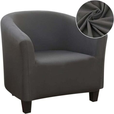 Stretch Chaiselongue Stuhlbezug, Einfach Anzubringen und Waschbar, Stuhlbezug mit Armlehnen Chesterfield Stuhlbezug für Theke Bar Wohnzimmer Besprechungsraum, Grau (1/4)