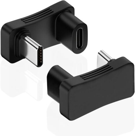 USB-C-Adapter, 180-Grad-Winkel, 2er-Pack, 180° U-Form, Stecker auf Buchse, 10 Gbit/s PD, 100 W, Adapter, kompatibel mit Steam Deck, Switch, Laptop, Tablet, Telefon und weiteren Typ-C-Geräten (1/5)
