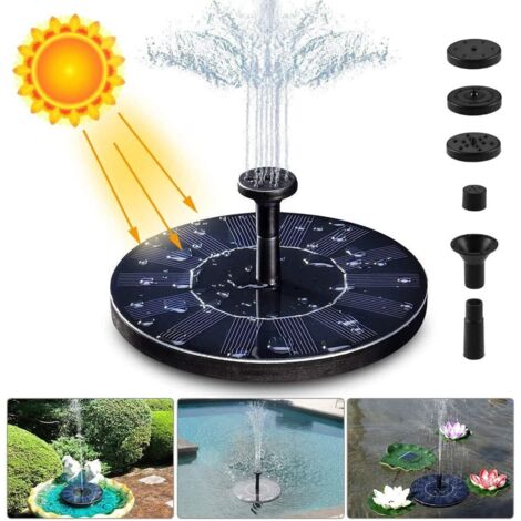 Solar-Springbrunnenpumpe, 1,4 W, 150 l/h, Solar-Wasserpumpe (max. 70 cm) + 4 Düsen, Mini-Solarpumpe für dekorative Gartenteichbrunnen (keine Batterie oder Strom erforderlich) – RWGarden / Zierteiche / (1/5)
