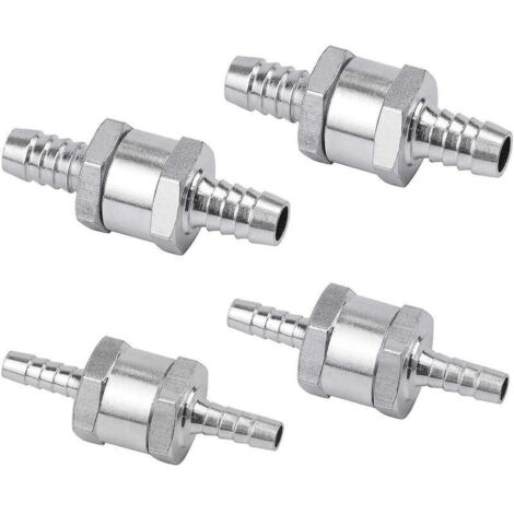 XVX 4er-Set Diesel-Rückschlagventil 6/8/10/12 mm, Kraftstoffventil aus Aluminiumlegierung mit Pfeil für Benzin, Diesel, Auto, Boot, Motorrad (1/5)