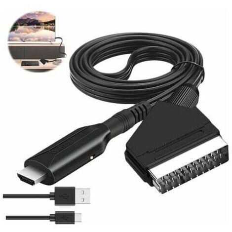 XVX SCART-auf-HDMI-Audio-Video-Adapter für HDTV/DVD/Set-Top-Box/PS3/PAL/NTSC – Starlight-Konverter THSINDE (1/4)