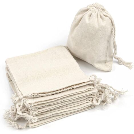 50er-Pack Baumwollbeutel mit verstellbarem Kordelzug, Geschenkbeutel, Stoffbeutel zum Basteln, Stoffbeutel für Malbedarf, Geburtstagsbeutel (1/5)
