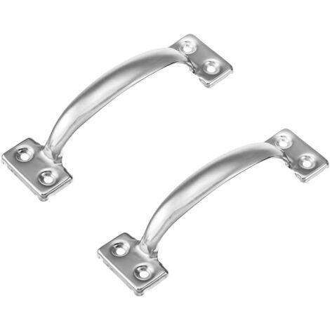 2er-Pack Vintage-Scheunentorgriffe für Küchenschränke, Lochmitte: 112 mm, silbernes Eisen (1/5)