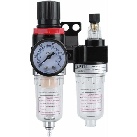 Filterregler 1/4 Zoll Druckregler Ölabscheider Feuchtigkeitssammler Wasserkompressor Öler Luftfilterregler (1/5)