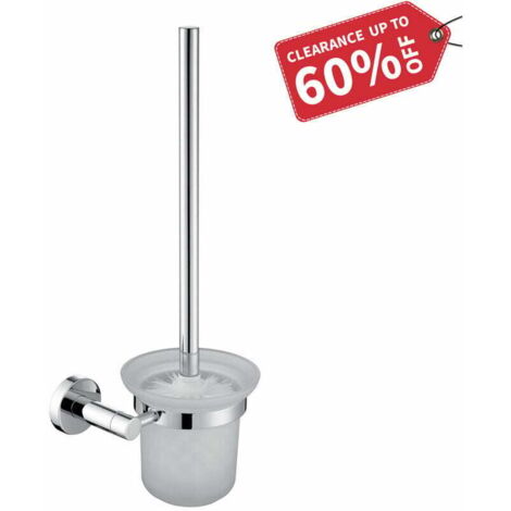 Toilettenbürste mit Halter, Toilettenbürste, Bürstenhalter, Milchglas, Edelstahl, Wandbürstenhalter (1/5)