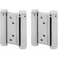1 Paar Scharniere Pendeltür-Scharniere Doppelt wirkend Feder Edelstahl Saloon Western, 75 mm (Belastung bis zu 15 kg)