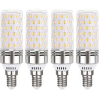 Bombilla LED E14 de 12 W BlaCool 6000 K, 1450 lm, equivalente a una bombilla halógena E14 de 100 W, luz de 360°, CA 220 V, bombilla LED E14 para iluminación interior, no regulable, paquete de 4