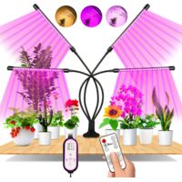 Pflanzenlicht, 80 LED-Wachstumslicht, 360° Vollspektrum, 4 Köpfe, Wachstumslampe mit automatischem EIN/AUS, 4H/8H/12H-Timer - RWJardin › Gartenarbeit › Gewächshaus- und Setzlingsausrüstung › Lampen ›