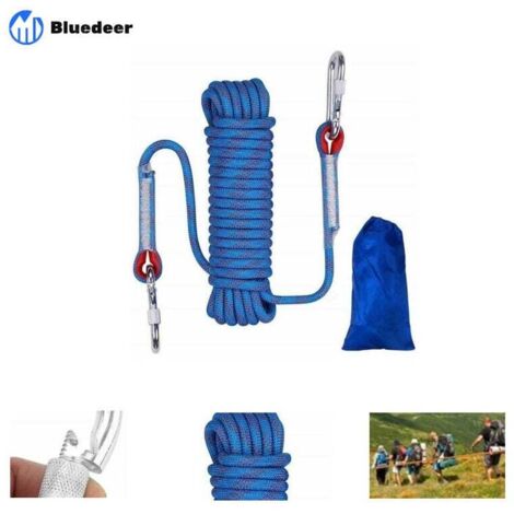 Bluedeer – Corde d'escalade statique 20 m – Nylon résistant 12 mm – Force de traction 2100 kg – Pour sauvetage et canyoning