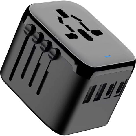 Prise de voyage - Chargeur rapide Type G, Type A - 2 x USB-C et 2 x USB-A Prise mondiale - Adaptateur de voyage universel - Prise du monde - UK, USA, Australie, Asie, Amérique du Sud (1/5)