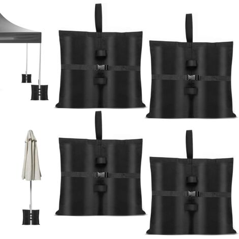 4 Pieces Poids pour Tonnelle, Sac de Sable en Tissu ImperméAble 800D Oxford pour Lestage Tonnelle, Sandbag pour Remplir Les TentéS et Les Pavillons et Parapluie Pliant Bar de Jardin, Noir (40 38cm) (1/5)