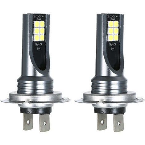Ampoule LED H7 pour phares antibrouillard de voiture, 200 W, blanc 6000 K, décodeur HID noir, 2 pièces (1/5)