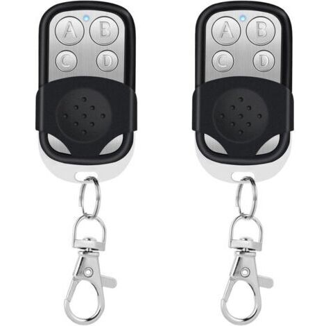 Télécommande universelle pour porte de garage, lot de 2. Télécommande sans fil universelle pour porte de garage, compatible avec la fréquence de 433,92 MHz (code tournant), 4 boutons, pour portes de g (1/4)