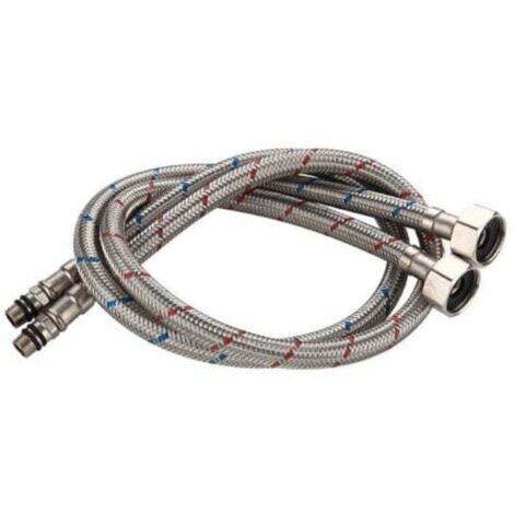 Tuyau flexible de raccordement en acier inoxydable pour robinets mitigeurs d'eau chaude et froide, éviers de cuisine, robinets, 60 cm (1/4)