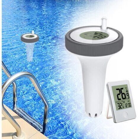Thermomètre flottant sans fil pour une utilisation intérieure et extérieure, thermomètre numérique pour piscine et spas avec écran LCD, 1 unité TONCHEA (1/5)