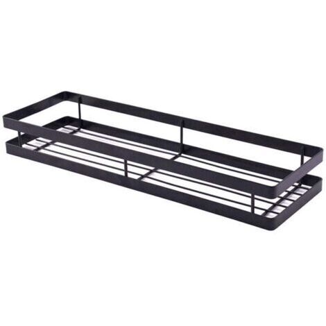 Étagère à épices murale, rangement gain de place pour épices, idéale pour optimiser l'espace dans la cuisine, 40 × 12 × 5,5 cm, noire (1/4)
