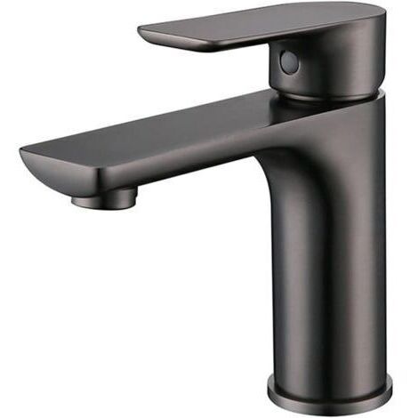 Robinet en acier inoxydable gris, robinet WC/lavabo, raccordement eau chaude et eau froide, avec flexible d'arrivée d'eau de 60 cm. (1/5)