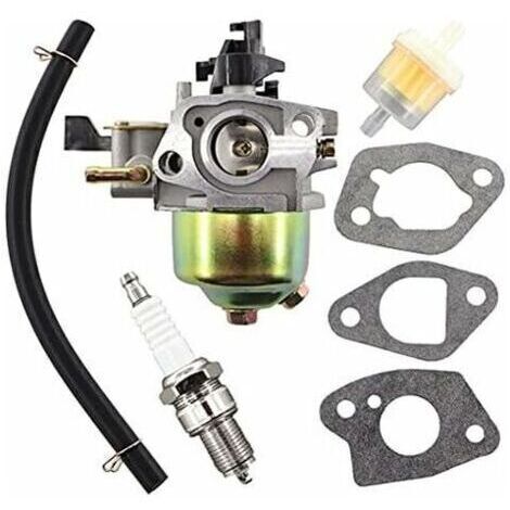 Carburateur avec joint, filtre à carburant et bougie d'allumage pour tondeuses à gazon HR194, HR195, HR214, HR215, HR216, GXV120, GXV140, GXV160. Remplace les références 16100-ZE6-W01 et 16100-ZG9-803 (1/5)