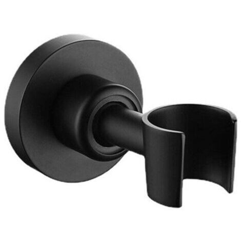 Support de pommeau de douche noir en acier inoxydable 304, support universel pour douchette, support de pommeau de douche orientable à 360° avec vis de fixation (1/4)