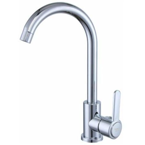 Mitigeur de cuisine en acier inoxydable – Poignée unique – Bec pivotant 360° – Finition résistante à la corrosion – Installation facile (1/4)