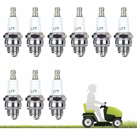 Lot de 10 bougies d'allumage L7T Universelles de Rechange l7t Bougie Tronconneuse Bougie D'allumage Remplacemen pour Tondeuse à Gazon Moteurs à 2 Temps (1/5)