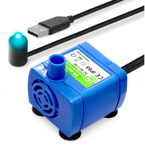 Mini pompe Submersible 1.5 l/H, DR-DC160 W, USB DC 5V, distributeur d'eau pour animaux de compagnie, pompes à eau (1/4)
