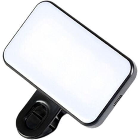 Lampe LED rechargeable pour téléphone avec clip élevé, luminosité et modes d'éclairage réglables, lumière de remplissage portable pour selfie pour caméra en streaming, vlogging, maquillage et appels (1/5)